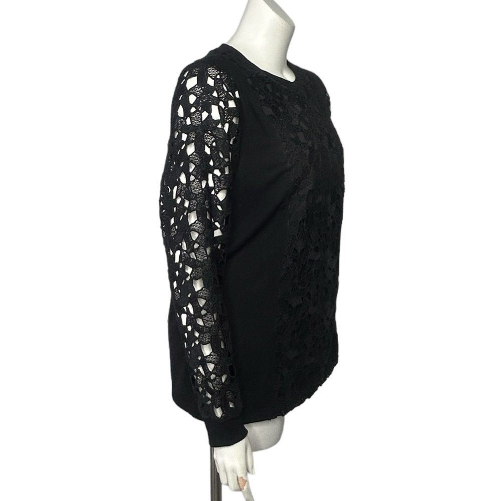 Lane Bryant Black Top Crochet Long Sleeve Women's 14/16 Shirt New